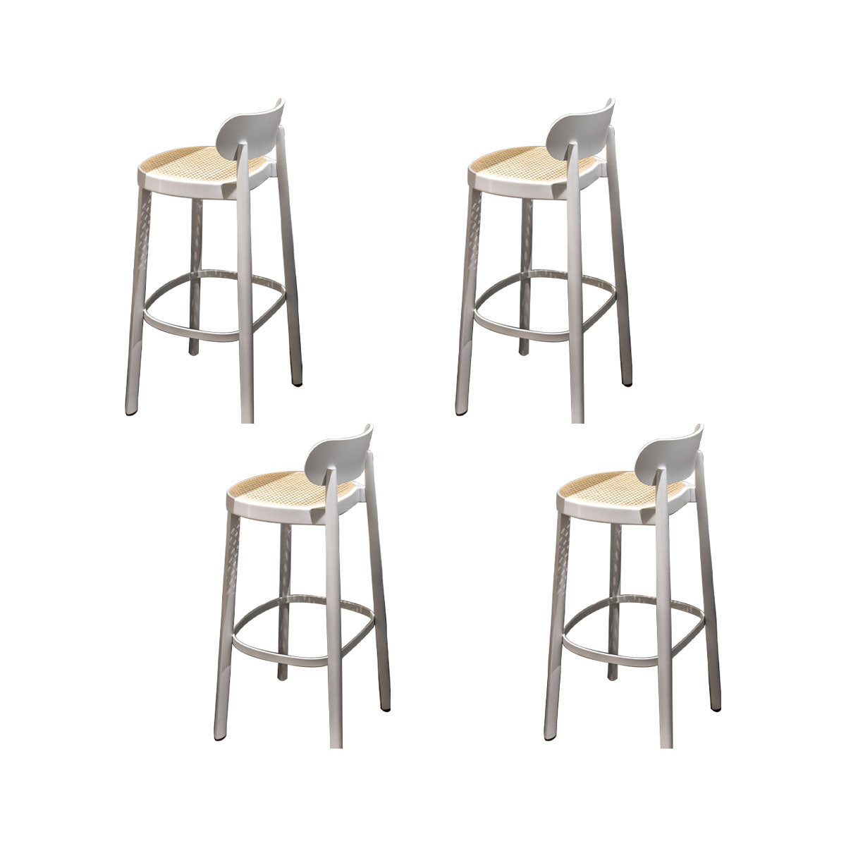Contemporary Style Wood Counter Chair Footrest Counter Stool for Restaurant White 4 Piece Set Clearhalo 'Bar Furniture' 'Bar Stools' 'bar_stools' 'furn' 'furn_bar_stools' 'Furniture' 'Kitchen & Dining Furniture' 7436595