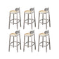 Contemporary Style Wood Counter Chair Footrest Counter Stool for Restaurant White 6 Piece Set Clearhalo 'Bar Furniture' 'Bar Stools' 'bar_stools' 'furn' 'furn_bar_stools' 'Furniture' 'Kitchen & Dining Furniture' 7436596