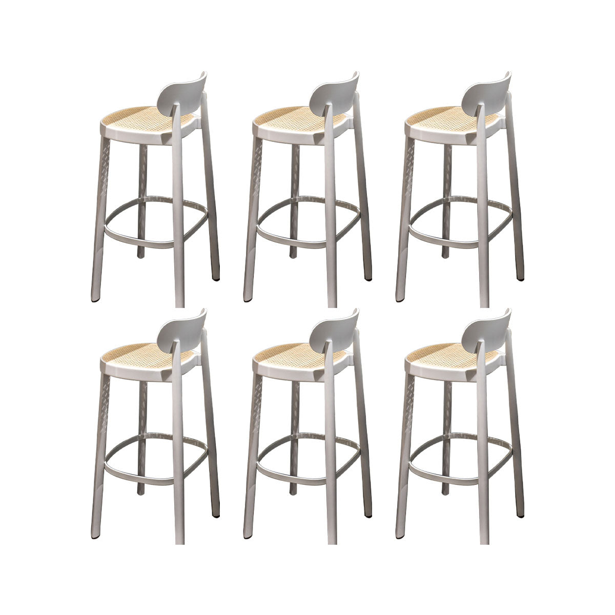 Contemporary Style Wood Counter Chair Footrest Counter Stool for Restaurant White 6 Piece Set Clearhalo 'Bar Furniture' 'Bar Stools' 'bar_stools' 'furn' 'furn_bar_stools' 'Furniture' 'Kitchen & Dining Furniture' 7436596