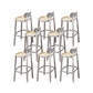 Contemporary Style Wood Counter Chair Footrest Counter Stool for Restaurant White 8 Piece Set Clearhalo 'Bar Furniture' 'Bar Stools' 'bar_stools' 'furn' 'furn_bar_stools' 'Furniture' 'Kitchen & Dining Furniture' 7436597