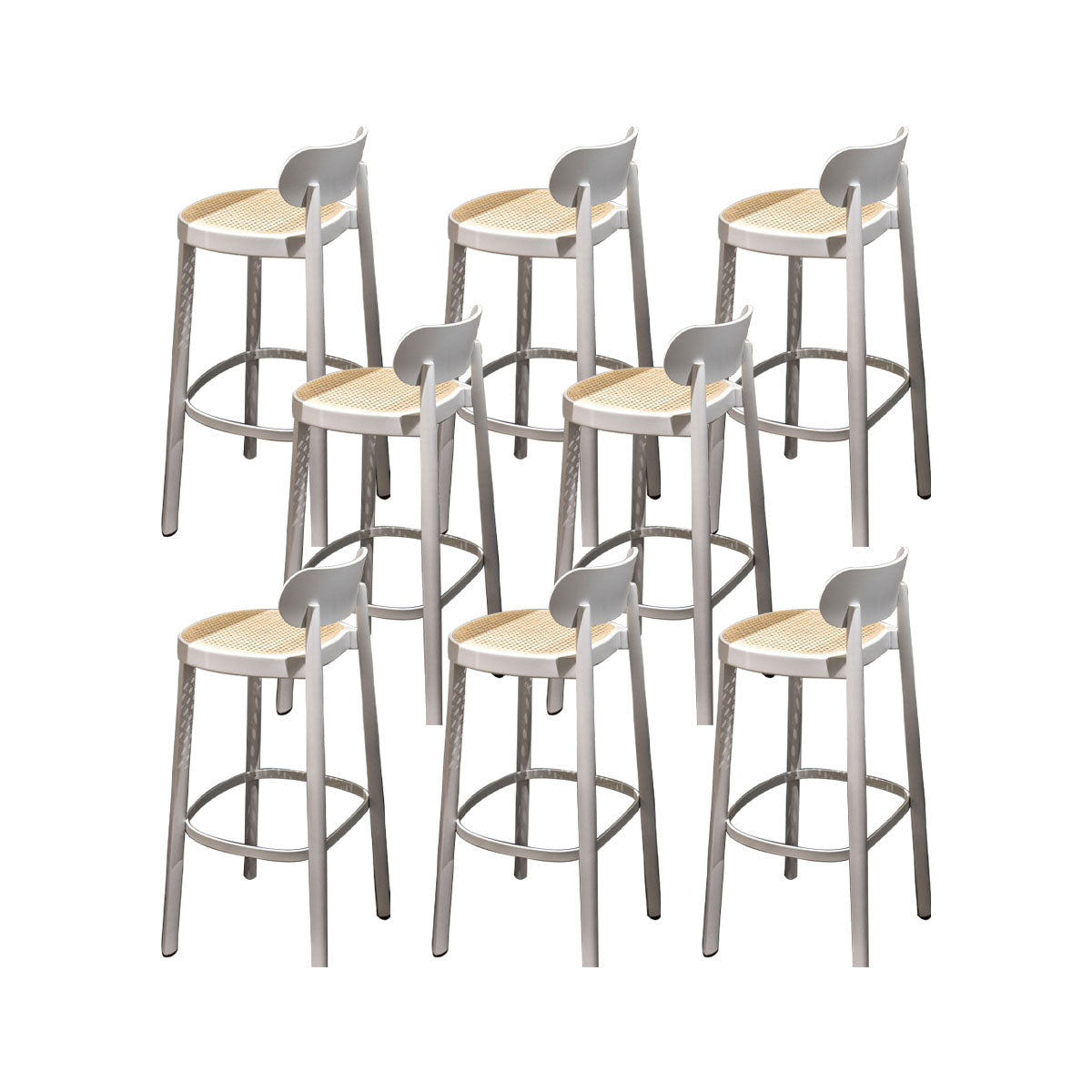 Contemporary Style Wood Counter Chair Footrest Counter Stool for Restaurant White 8 Piece Set Clearhalo 'Bar Furniture' 'Bar Stools' 'bar_stools' 'furn' 'furn_bar_stools' 'Furniture' 'Kitchen & Dining Furniture' 7436597