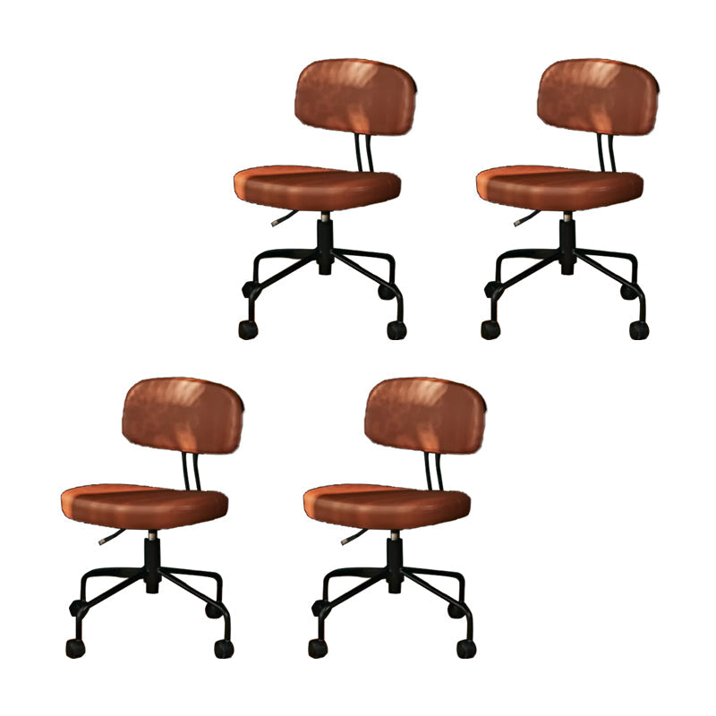 Silla de oficina de armas fijas modernas cuero sin angustia silla de portaobjetos ergonómico con ruedas