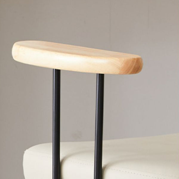 Silla de oficina de armas fijas modernas cuero sin angustia silla de portaobjetos ergonómico con ruedas