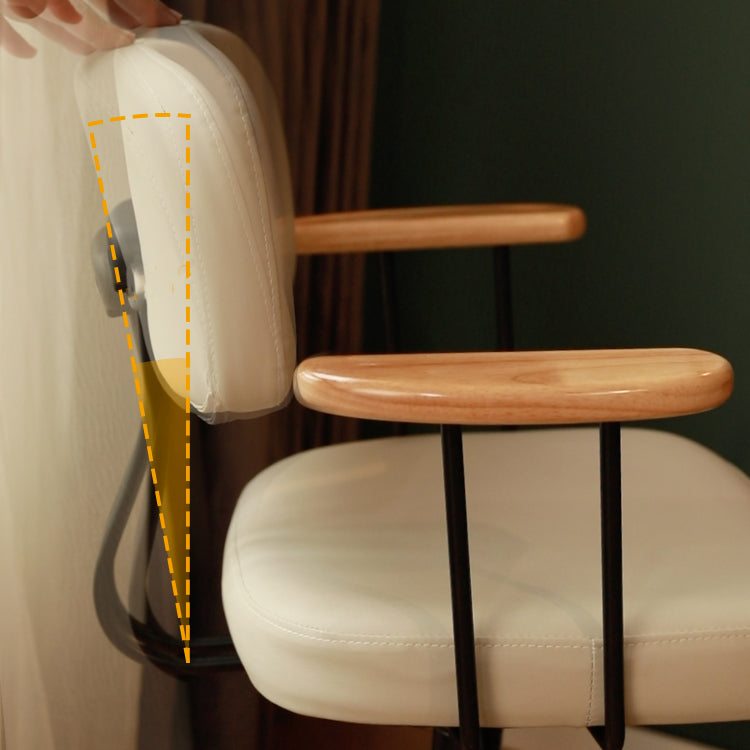 Silla de oficina de armas fijas modernas cuero sin angustia silla de portaobjetos ergonómico con ruedas