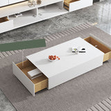 Contemporary Drawers TV Console Floating Faux Wood Media Console for Home Clearhalo 'furn' 'furn_tv_stands_entertainment_centers' 'Furniture' 'Living Room Furniture' 'TV Stands & Entertainment Centers' 'TV Stands & Media Storage Furniture' 'tv_stands_entertainment_centers' 7437079