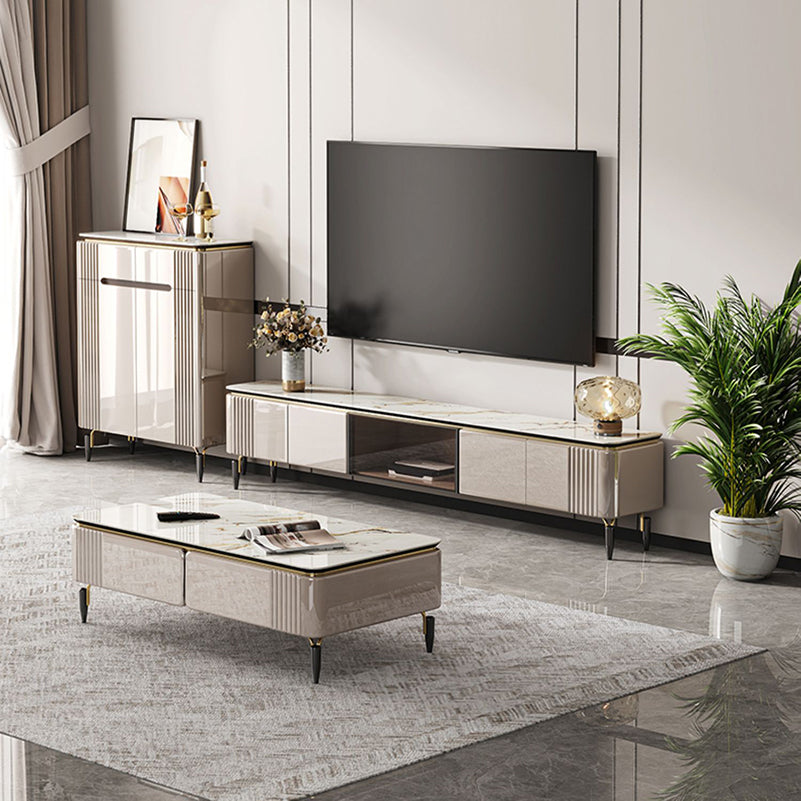 Contemporary Media Console Stone TV Media Console with 4 Drawers Clearhalo 'furn' 'furn_tv_stands_entertainment_centers' 'Furniture' 'Living Room Furniture' 'TV Stands & Entertainment Centers' 'TV Stands & Media Storage Furniture' 'tv_stands_entertainment_centers' 7437105