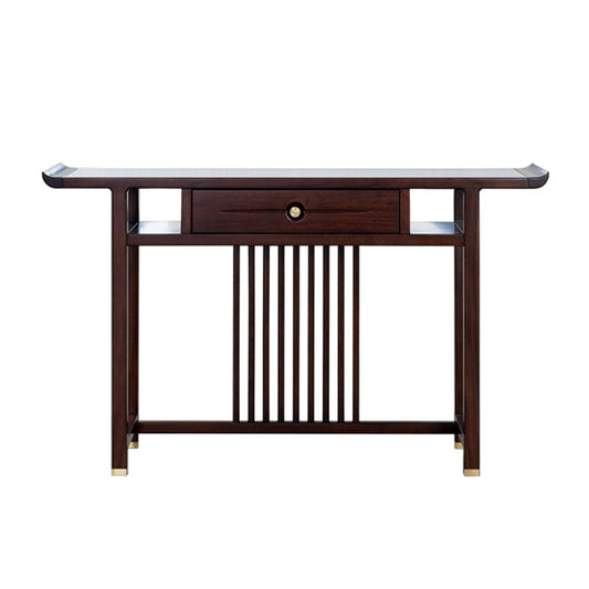 Rectangle Shape Contemporary Console Table Dark Brown Wood Console Sofa Table