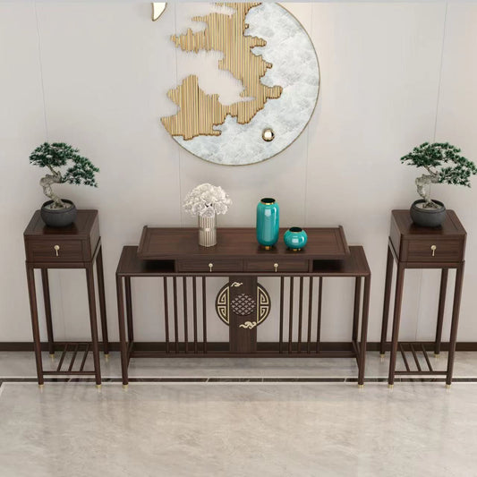 Rectangle Shape Contemporary Console Table Dark Brown Console Sofa Table