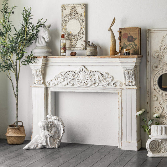 Rectangle Shape French Country Console Table Wooden Sofa Table in White