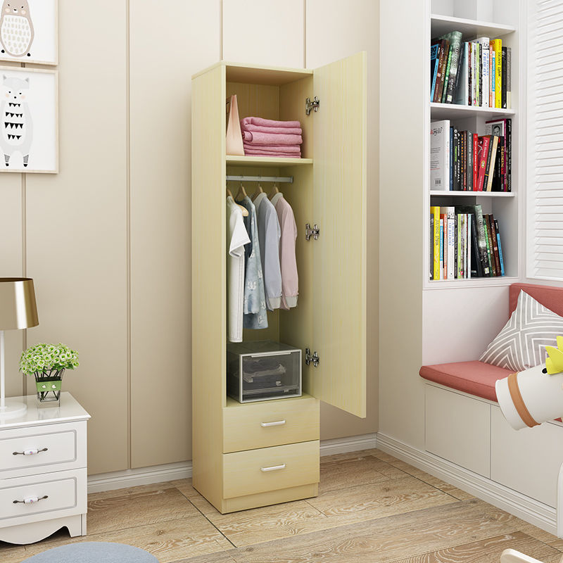 Contemporary Style Wardrobe Armoire Wood Non-Hanging Armoire with Door