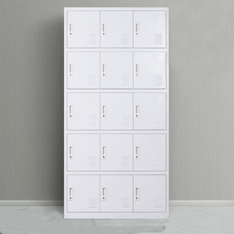 Contemporary Style Wardrobe Armoire Metal Non-Hanging Armoire with Locks