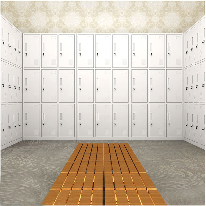 Contemporary Style Wardrobe Armoire Metal Non-Hanging Armoire with Locks