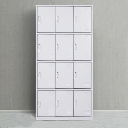 Contemporary Style Wardrobe Armoire Metal Non-Hanging Armoire with Locks