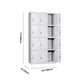 Contemporary Style Wardrobe Armoire Metal Non-Hanging Armoire with Locks
