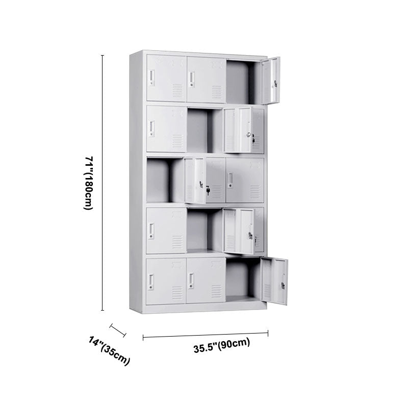 Contemporary Style Wardrobe Armoire Metal Non-Hanging Armoire with Locks