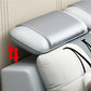 Pillow Top Arm Sofa 31.49" High Faux Leather/Linen Sofa Ottoman Included