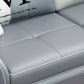 Pillow Top Arm Sofa 31.49" High Faux Leather/Linen Sofa Ottoman Included