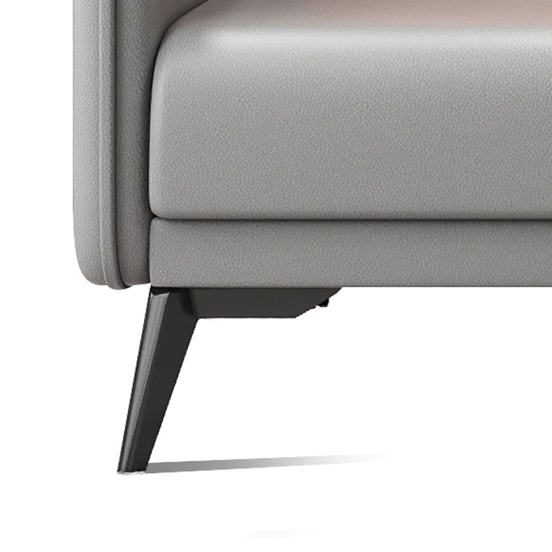 Tuxedo Arm Sofa 24.8" High Faux Leather/Genuine Leather Sofa with Pillows