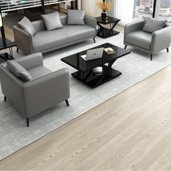 24.8" High Sofa Faux Leather/Genuine Leather Tuxedo Arm Sofa with Pillows Clearhalo 'furn' 'furn_sofas' 'Furniture' 'Living Room Furniture' 'Sofa' 'sofas' 7438895