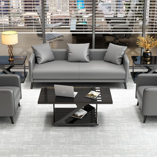 24.8" High Sofa Faux Leather/Genuine Leather Tuxedo Arm Sofa with Pillows Clearhalo 'furn' 'furn_sofas' 'Furniture' 'Living Room Furniture' 'Sofa' 'sofas' 7438898