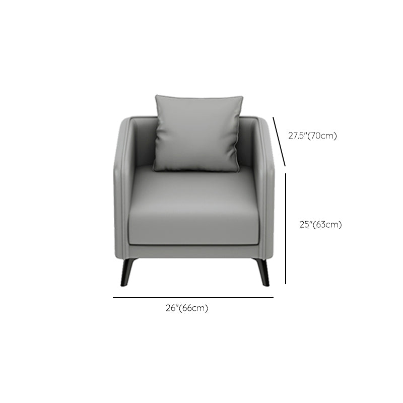 24.8" High Sofa Faux Leather/Genuine Leather Tuxedo Arm Sofa with Pillows Clearhalo 'furn' 'furn_sofas' 'Furniture' 'Living Room Furniture' 'Sofa' 'sofas' 7438913