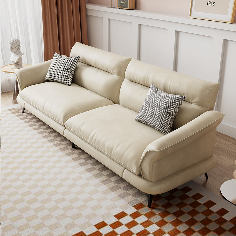 31.49 "Sofá de cuero sintético escandinavo de cuero/lino con brazo acampanado