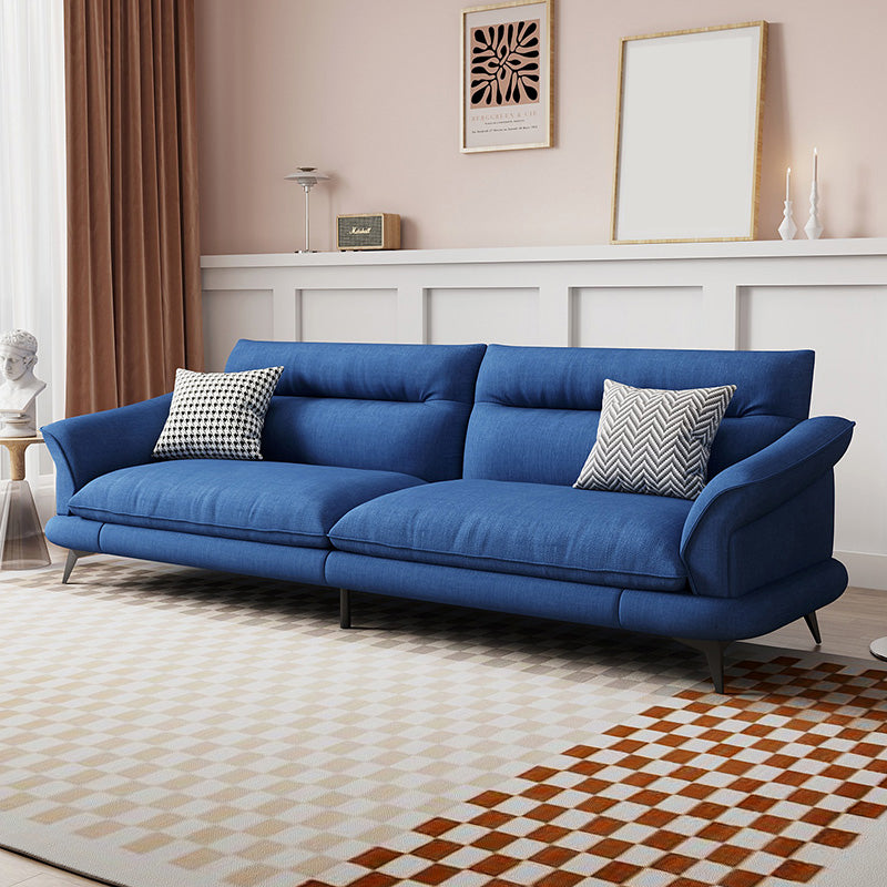 31.49 "Sofá de cuero sintético escandinavo de cuero/lino con brazo acampanado