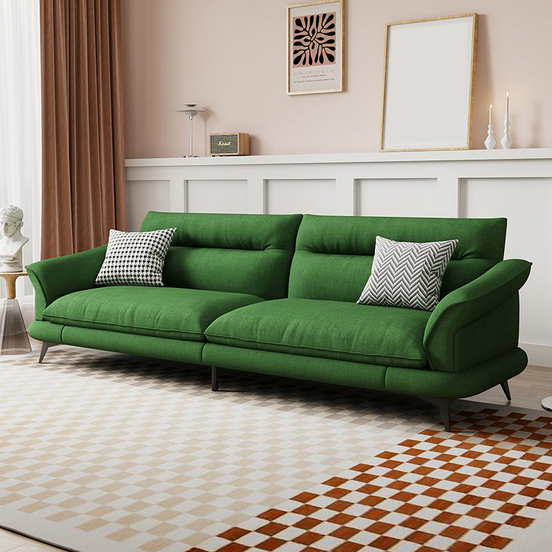 31.49 "Sofá de cuero sintético escandinavo de cuero/lino con brazo acampanado