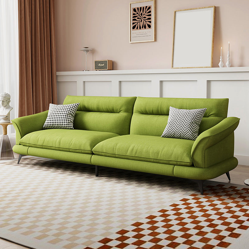 31.49 "Sofá de cuero sintético escandinavo de cuero/lino con brazo acampanado