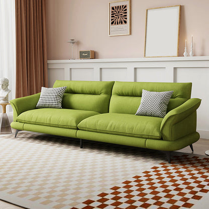 31.49 "Sofá de cuero sintético escandinavo de cuero/lino con brazo acampanado