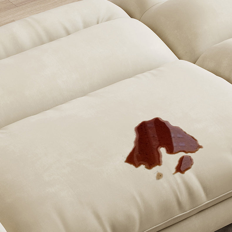 31.49 "Sofá de cuero sintético escandinavo de cuero/lino con brazo acampanado