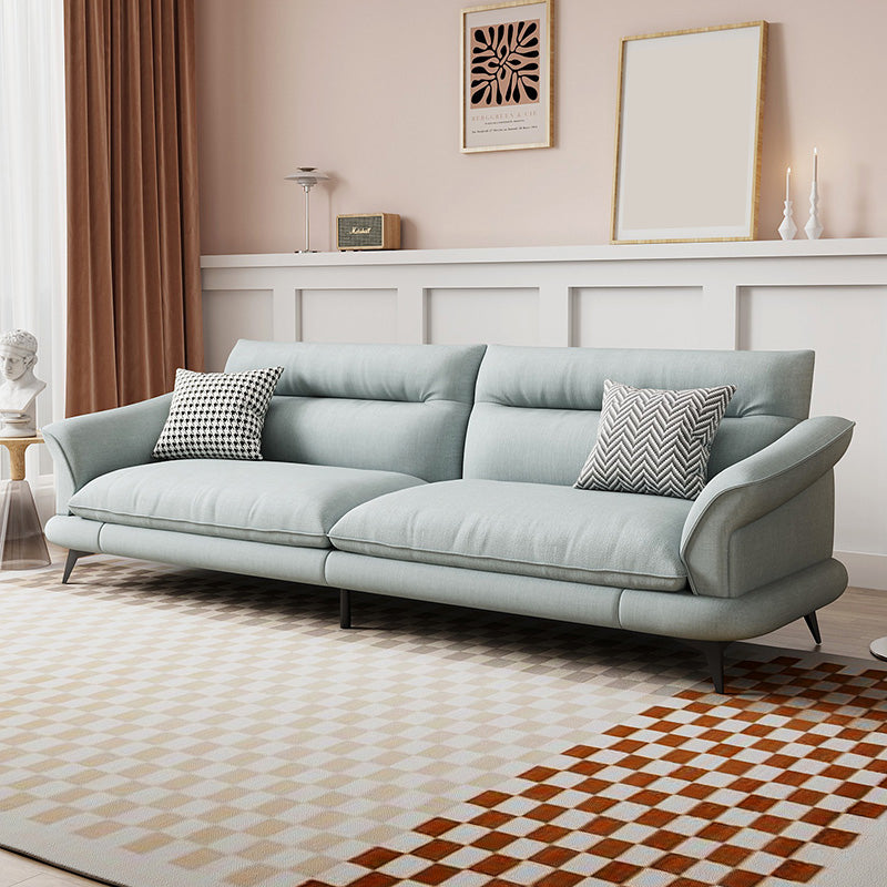 31.49 "Sofá de cuero sintético escandinavo de cuero/lino con brazo acampanado