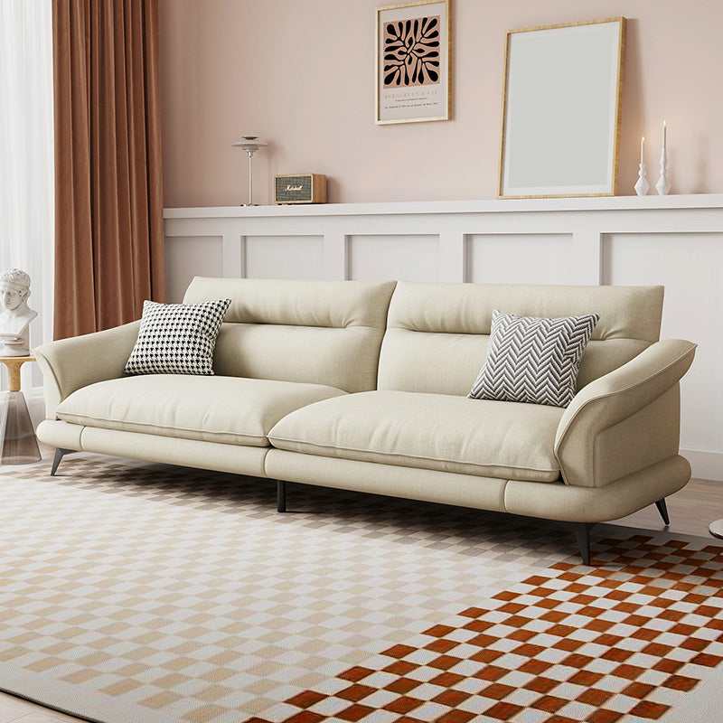 31.49 "Sofá de cuero sintético escandinavo de cuero/lino con brazo acampanado