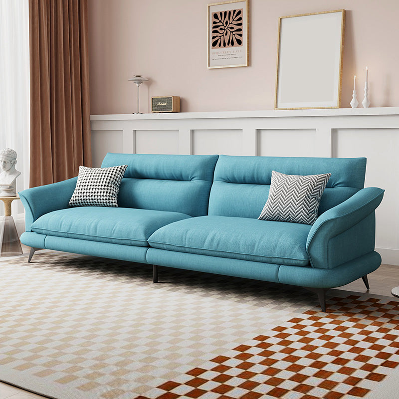 31.49 "Sofá de cuero sintético escandinavo de cuero/lino con brazo acampanado