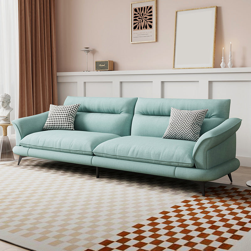 31.49 "Sofá de cuero sintético escandinavo de cuero/lino con brazo acampanado