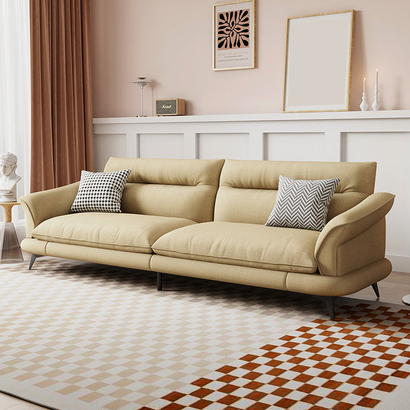 31.49 "Sofá de cuero sintético escandinavo de cuero/lino con brazo acampanado