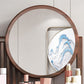 Traditional 4-Drawer Brown Solid Wood Dressing Table with Mirror Makeup Vanity Stool
