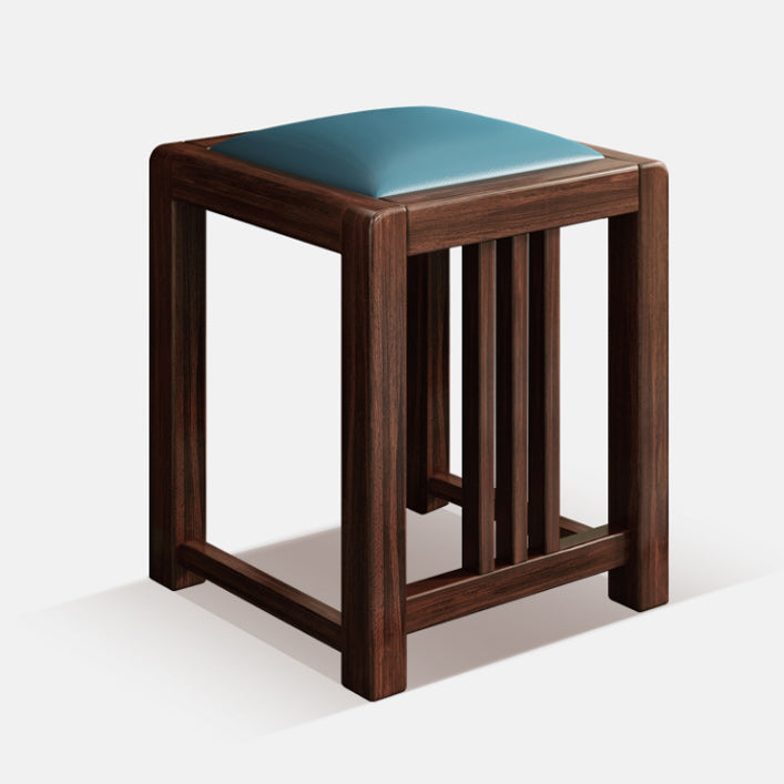 Traditional 4-Drawer Brown Solid Wood Dressing Table with Mirror Makeup Vanity Stool