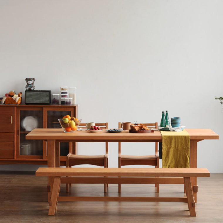 Modern Rectangle Wood Dining Table Solid Wood Base for Dining Room Clearhalo 'Dining Tables & Seating' 'Dining Tables' 'dining_table' 'furn' 'furn_dining_table' 'Furniture' 'Kitchen & Dining Furniture' 7439196