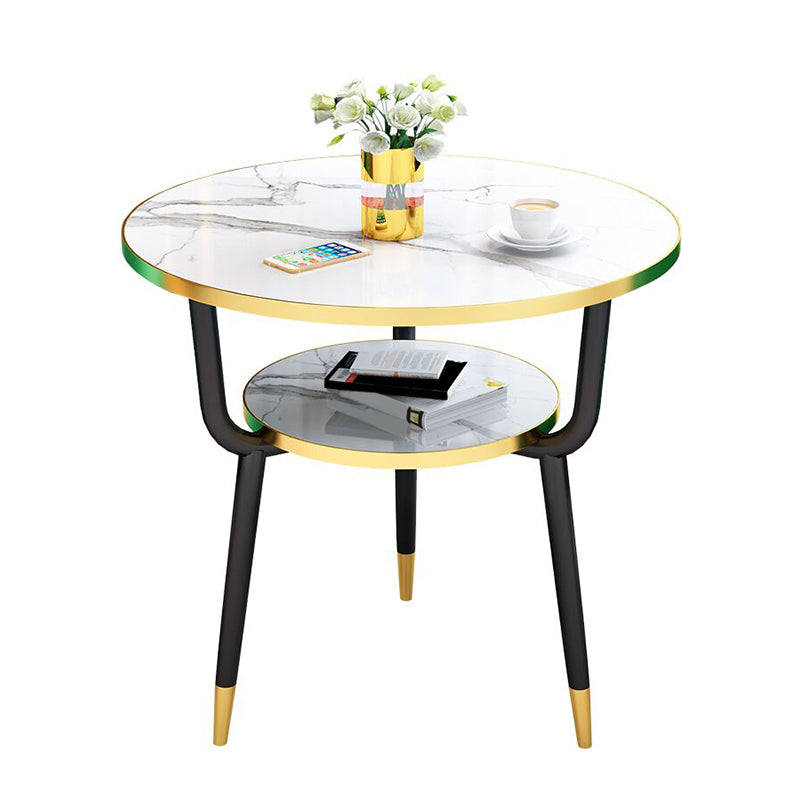 Modern Stone Storable Dining Table Metal Base for Dining Room White Without Chairs Clearhalo 'Dining Tables & Seating' 'Dining Tables' 'dining_table' 'furn' 'furn_dining_table' 'Furniture' 'Kitchen & Dining Furniture' 7439234