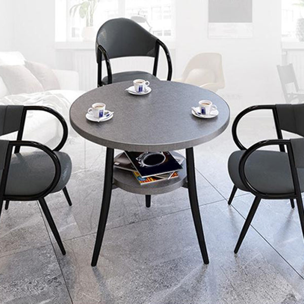 Modern Stone Storable Dining Table Metal Base for Dining Room Clearhalo 'Dining Tables & Seating' 'Dining Tables' 'dining_table' 'furn' 'furn_dining_table' 'Furniture' 'Kitchen & Dining Furniture' 7439235