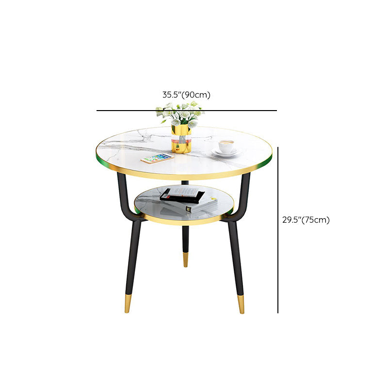 Modern Stone Storable Dining Table Metal Base for Dining Room Clearhalo 'Dining Tables & Seating' 'Dining Tables' 'dining_table' 'furn' 'furn_dining_table' 'Furniture' 'Kitchen & Dining Furniture' 7439246