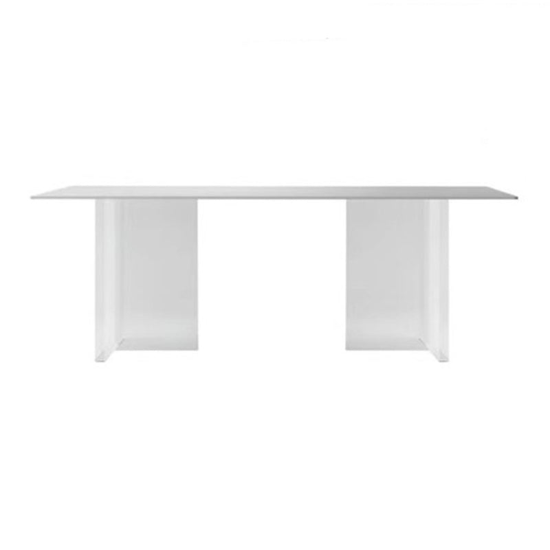 Moderne stenen rechthoekige eettafel van acryl onderstel voor eetkamer