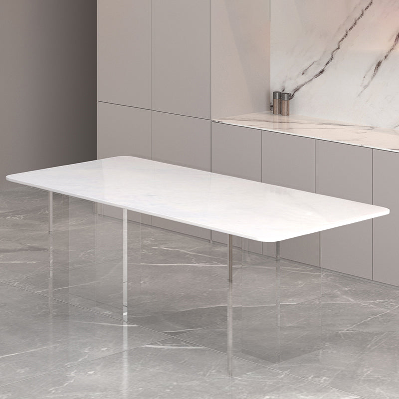 Moderne stenen rechthoekige eettafel van acryl onderstel voor eetkamer