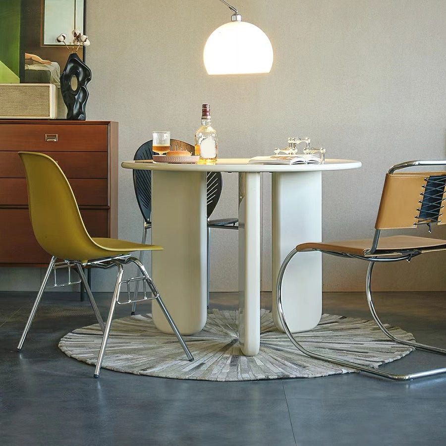Nordic Round Wood Dining Table White Wooden Legs for Dining Room Clearhalo 'Dining Tables & Seating' 'Dining Tables' 'dining_table' 'furn' 'furn_dining_table' 'Furniture' 'Kitchen & Dining Furniture' 7439306