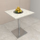 Mesa de comedor de piedra geométrica moderna con base metálica para comedor