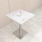 Mesa de comedor de piedra geométrica moderna con base metálica para comedor
