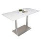 Mesa de comedor de piedra geométrica moderna con base metálica para comedor