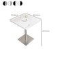 Mesa de comedor de piedra geométrica moderna con base metálica para comedor