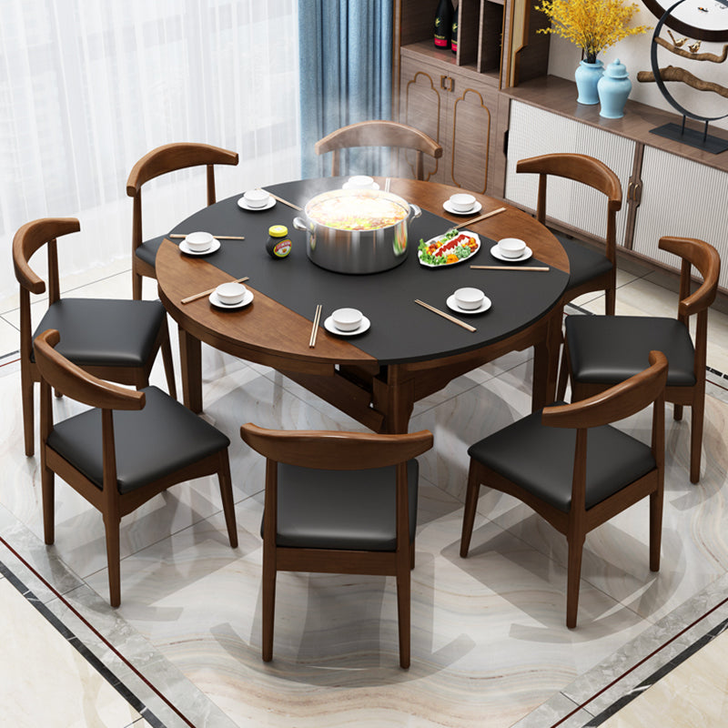 Table à abattant Stone Table de salle à manger style contemporain avec 4 pieds